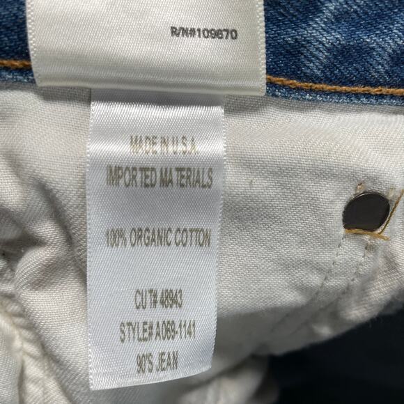 Agolde Jeans Womens 23 Blue 90s Loose Fit Distressed Button Fly Organic Cotton - Picture 5 of 12